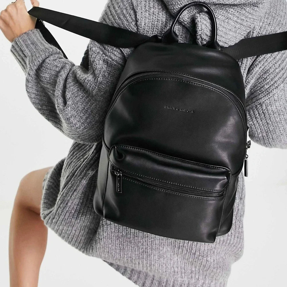 Smith & Canova  Leather Backpack in Black